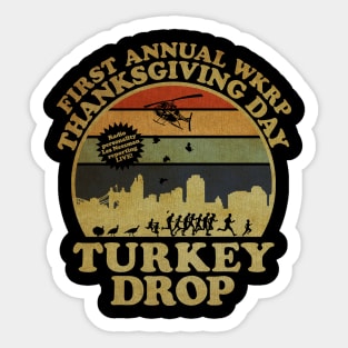 White First Anual Turkey Drop Retro Sticker